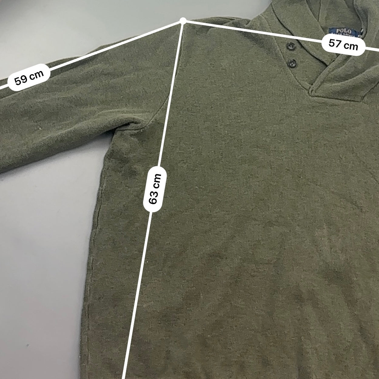 Khaki Ralph Lauren Buttoned Sweater - Men XXL - Very Good