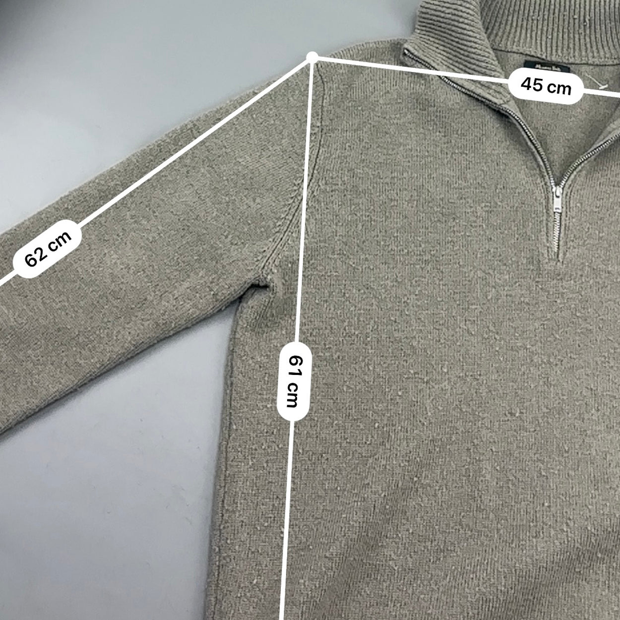 Beige Massimo Dutti Half Zip - Men M - Very Good