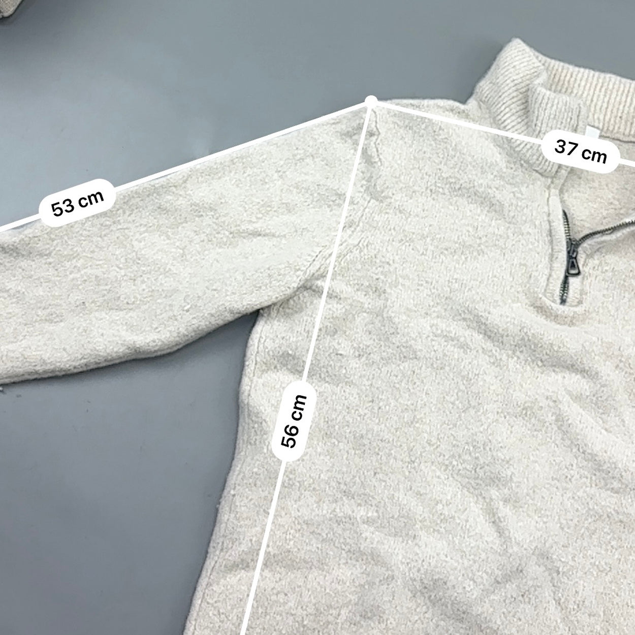 Beige Profuomo Half Zip - Men L - Very Good