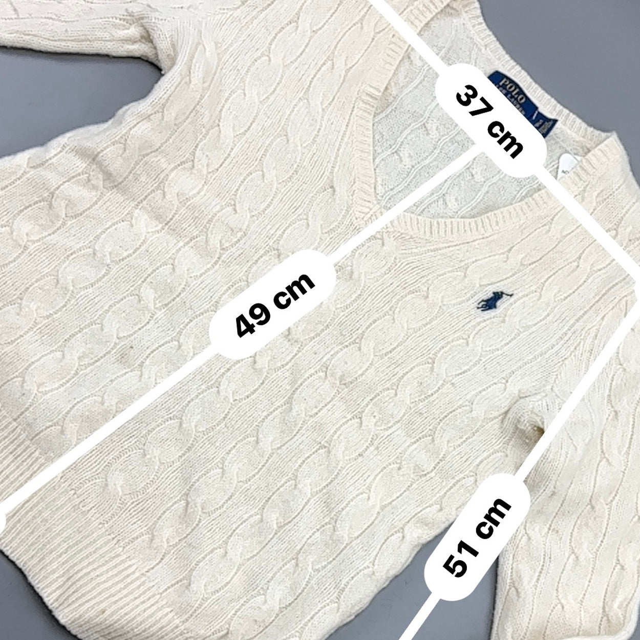 Beige Ralph Lauren V-neck Sweater - Women S - Very Good