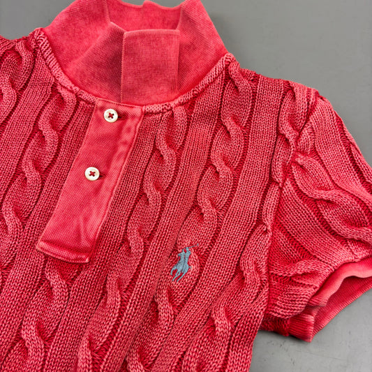 Red Ralph Lauren Knitted T-Shirt - Women XS - Very Good