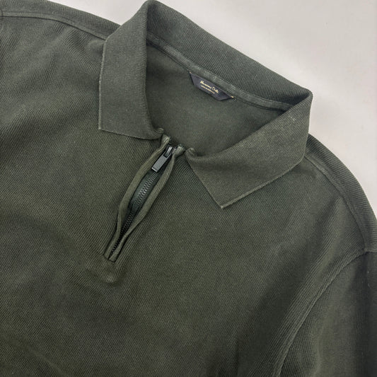 Donkergroene Massimo Dutti Halve Rits - Heren XL - Zeer Goed