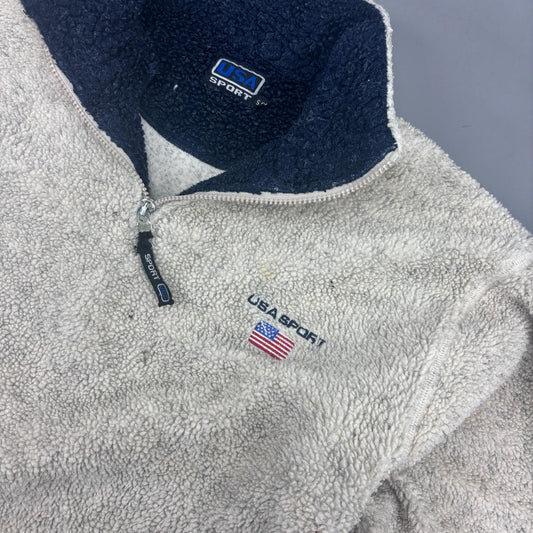 Beige Ralph Lauren Fleece Jacket - Men M - Very Good - Revaleur