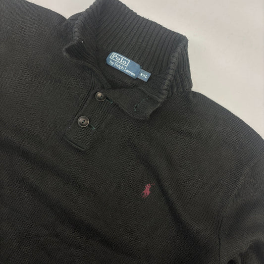 Black Ralph Lauren Buttoned Sweater - Men XXL - New - Revaleur