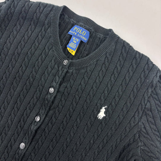 Black Ralph Lauren Cardigan - Girls XL - Very Good - Revaleur