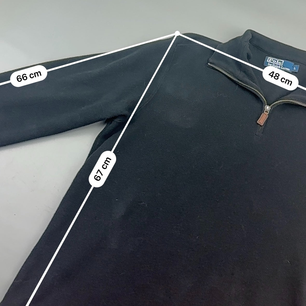 Black Ralph Lauren Half Zip - Men L - Very Good - Revaleur