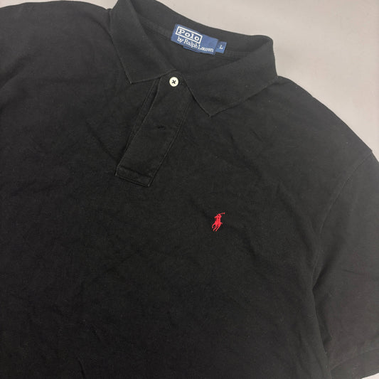Black Ralph Lauren Polo Shirt - Men L - Very Good - Revaleur