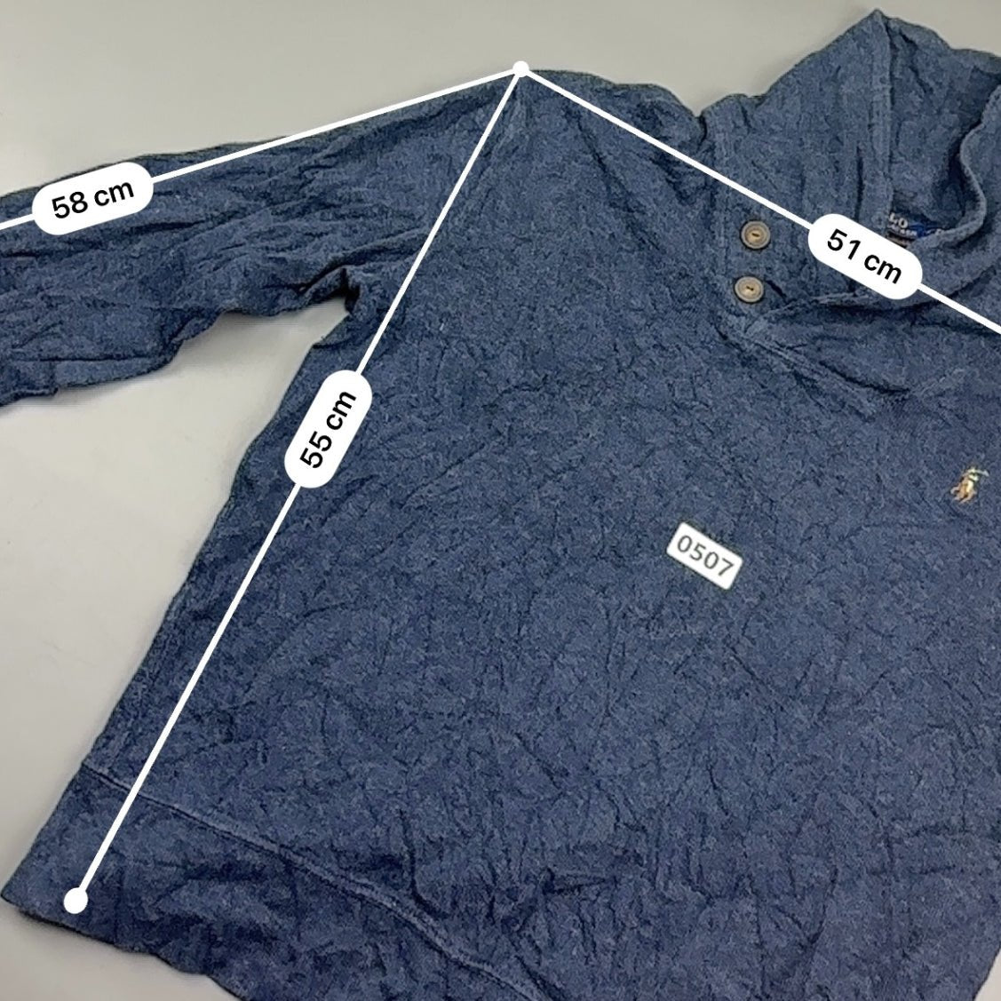 Blue Ralph Lauren Buttoned Sweater - M - Very Good - Revaleur