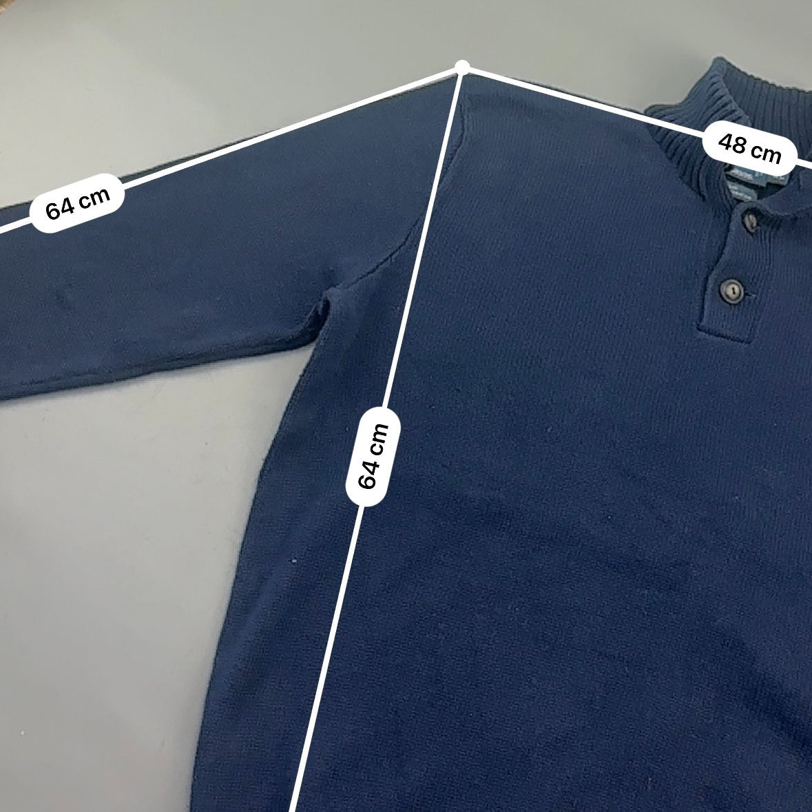 Blue Ralph Lauren Buttoned Sweater - Men XL - Very Good - Revaleur