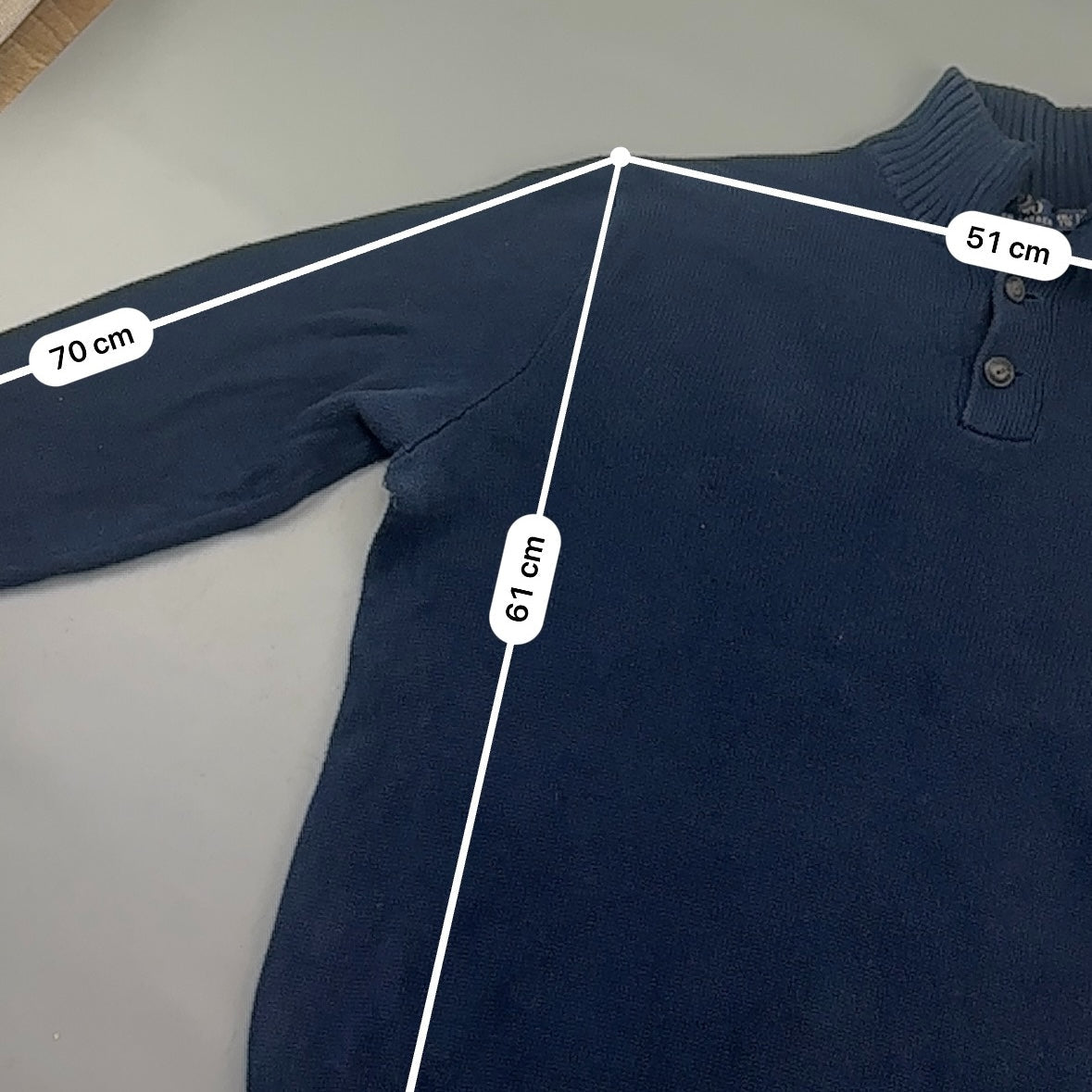 Blue Ralph Lauren Buttoned Sweater - Men XXL - Very Good - Revaleur