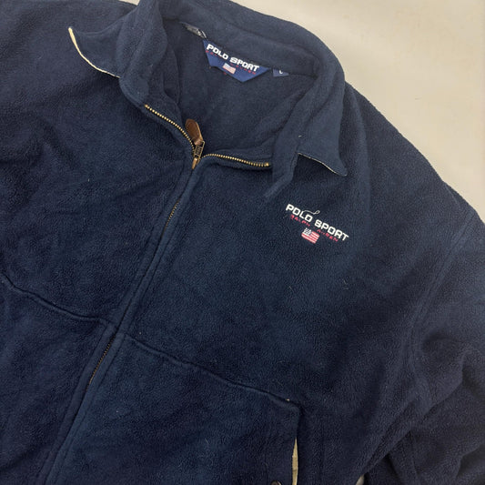 Blue Ralph Lauren Fleece Jacket - Men L - Very Good - Revaleur