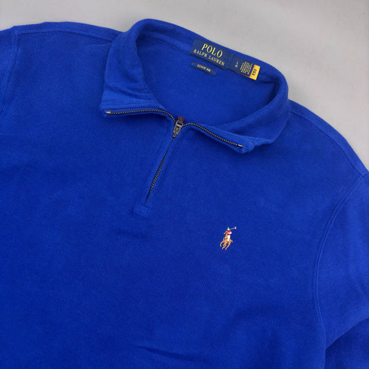 Blue Ralph Lauren Half Zip - Men L - Very Good - Revaleur