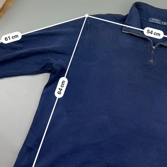 Blue Ralph Lauren Half Zip - Men XL - Very Good - Revaleur