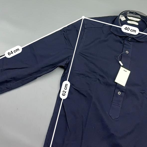 Blue Suitsupply Longsleeve Polo Shirt - Men 38 - New With Tags - Revaleur