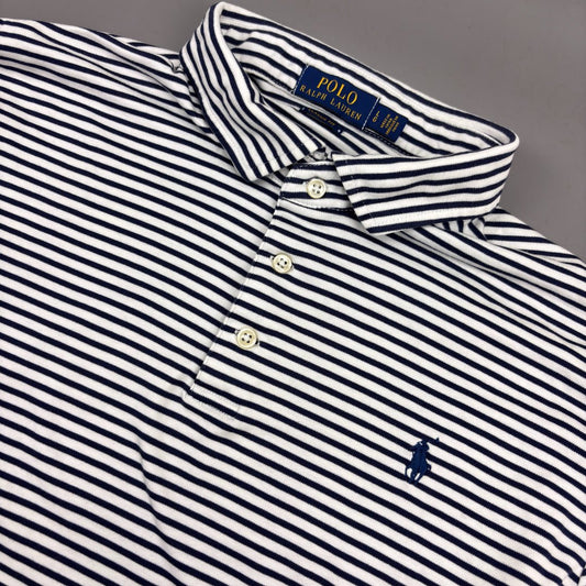 Blue/White Ralph Lauren Polo Shirt - Men L - Very Good - Revaleur
