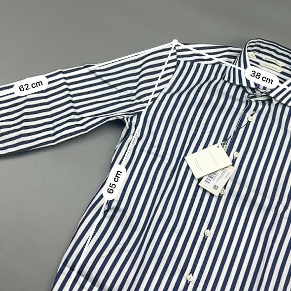 Blue/White Suitsupply Shirt - Men 38 - New With Tags - Revaleur