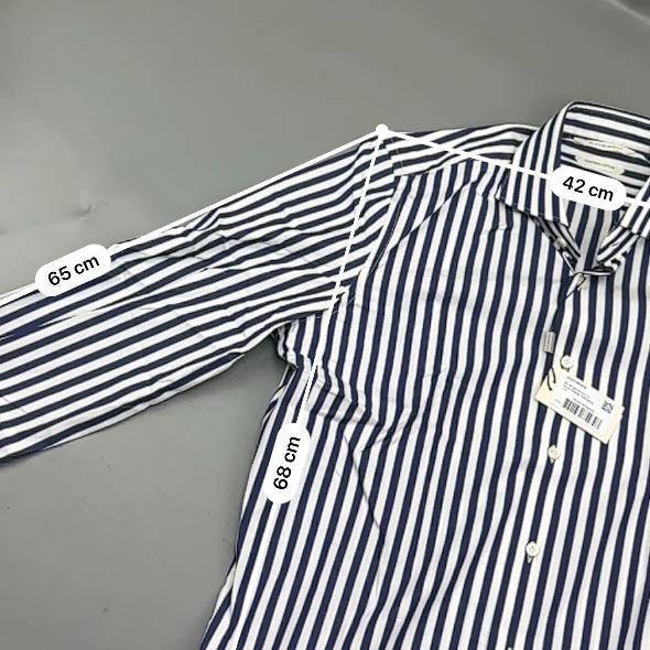 Blue/White Suitsupply Shirt - Men 39 - New With Tags - Revaleur