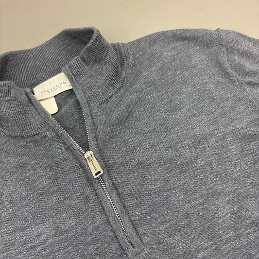 Grey Profuomo Half Zip - Men M - Very Good - Revaleur