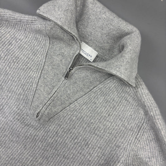 Grey Profuomo Half Zip - Men M - Very Good - Revaleur
