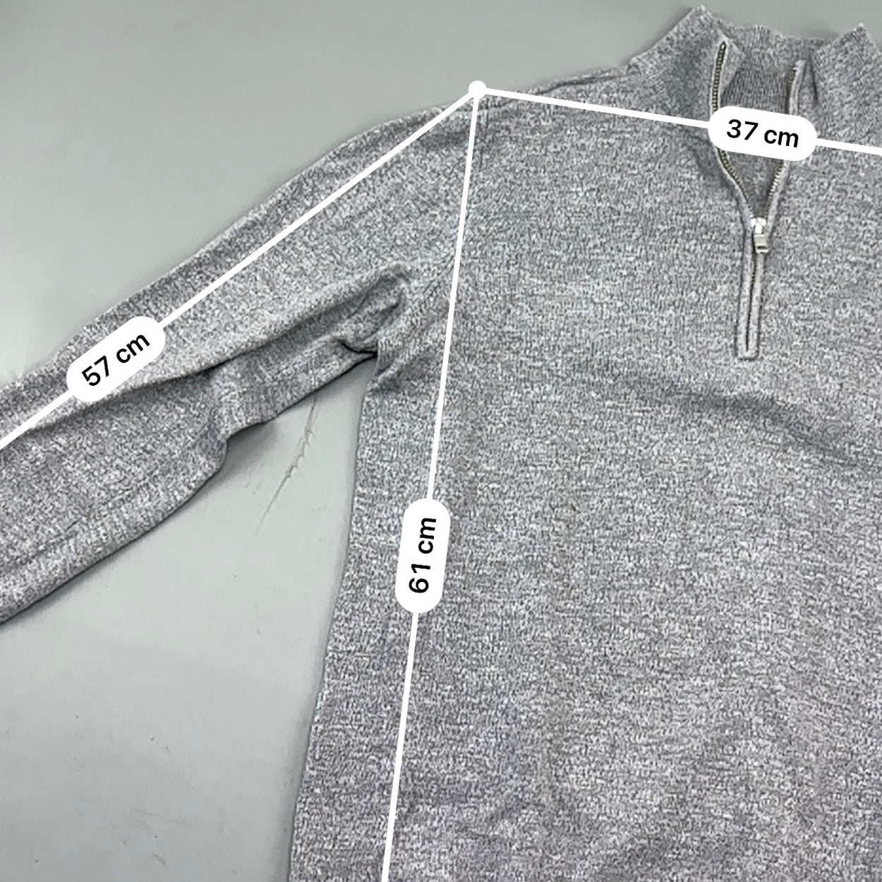Grey Profuomo Half Zip - Men S - Very Good - Revaleur
