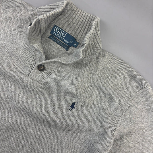 Grey Ralph Lauren Buttoned Sweater - Men M - New - Revaleur