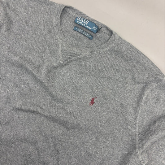 Grey Ralph Lauren Jumper - Men L - Very Good - Revaleur