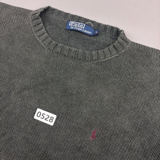 Grey Ralph Lauren Knitted Sweater - M - Very Good - Revaleur