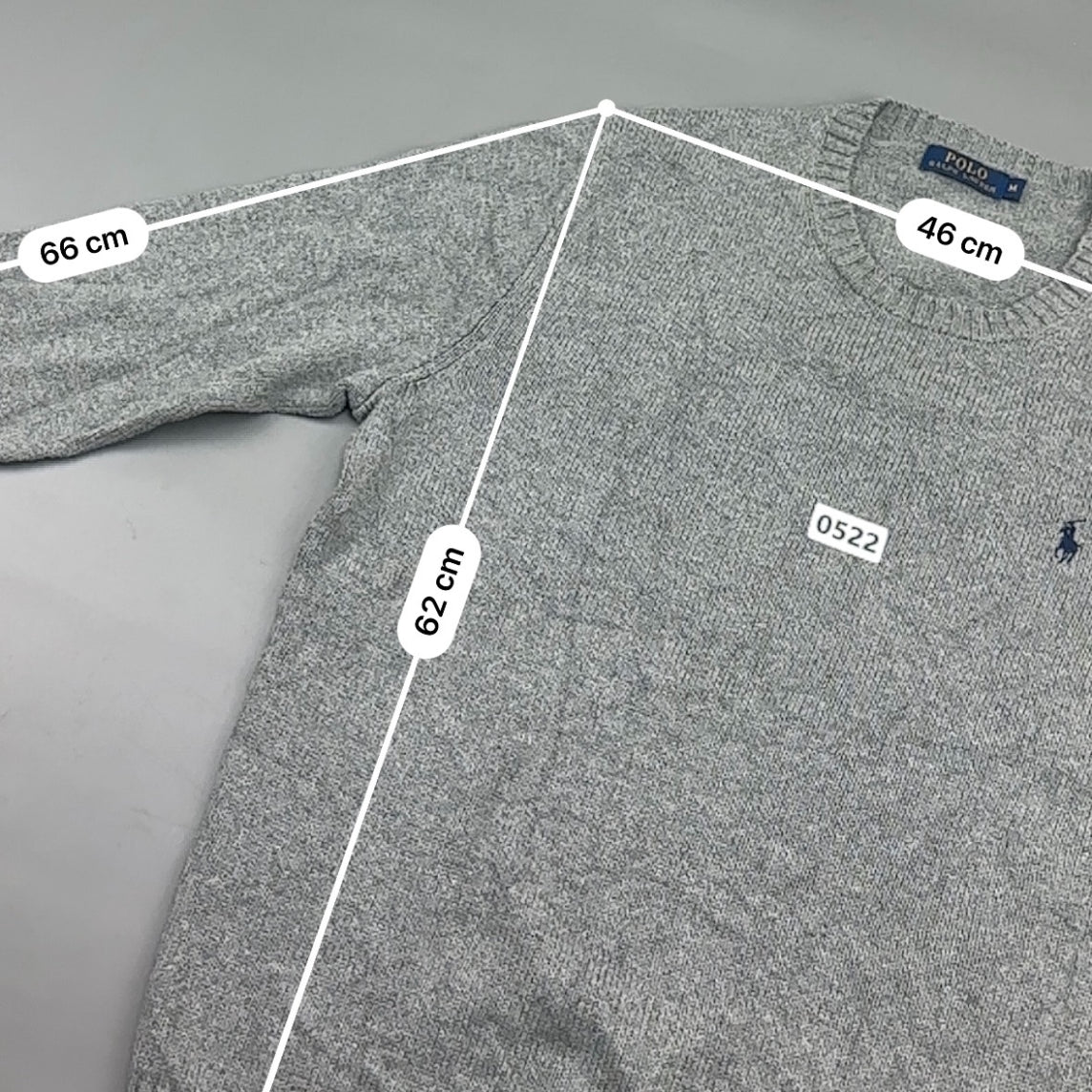 Grey Ralph Lauren Knitted Sweater - M - Very Good - Revaleur