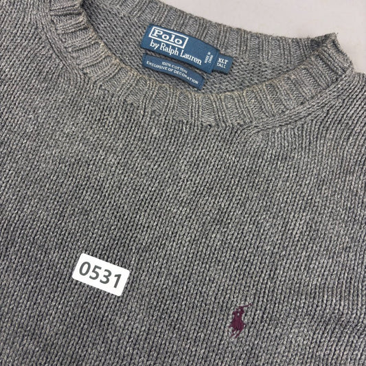 Grey Ralph Lauren Knitted Sweater - XL - Very Good - Revaleur