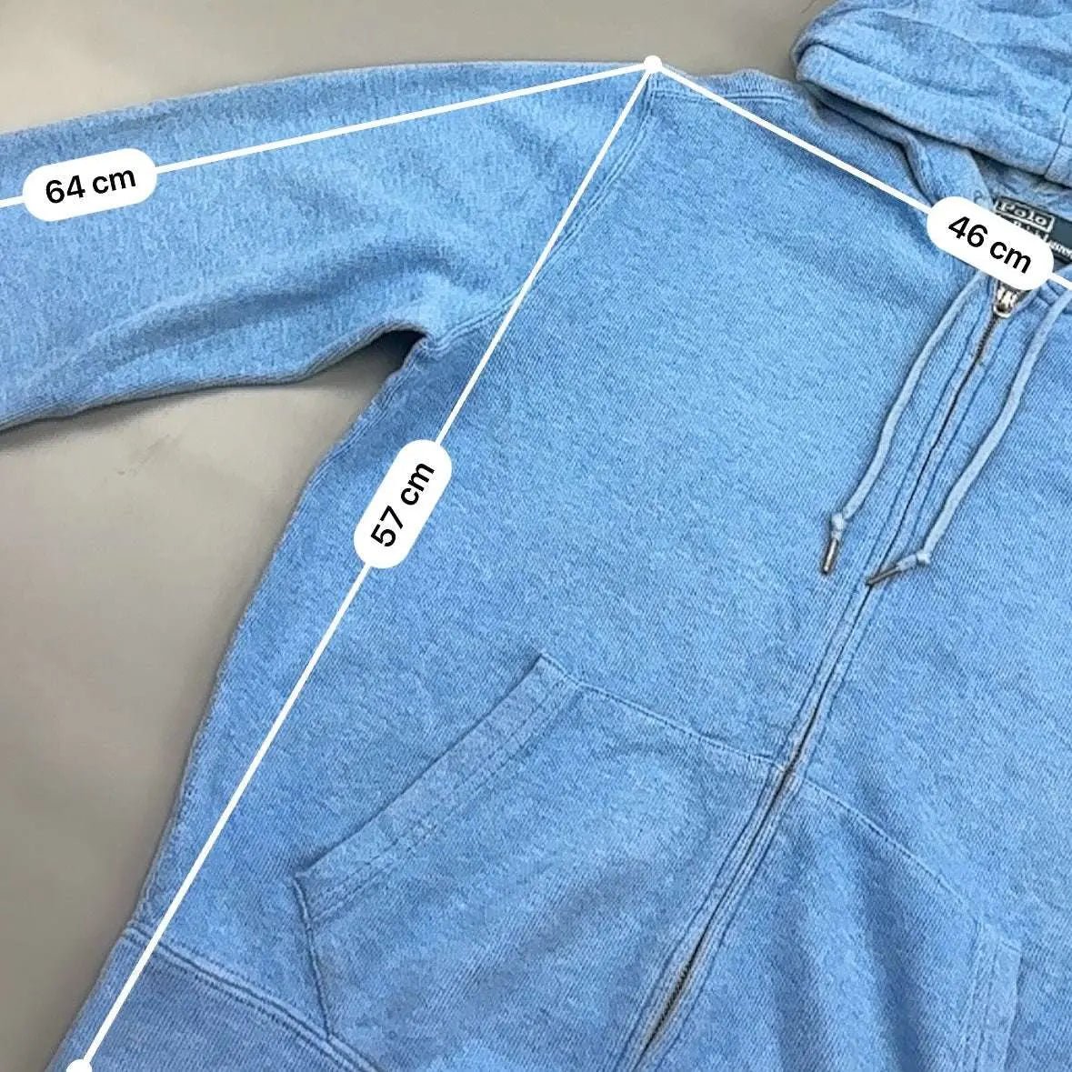 Light Blue Ralph Lauren Zip Vest - S - Very Good - Revaleur