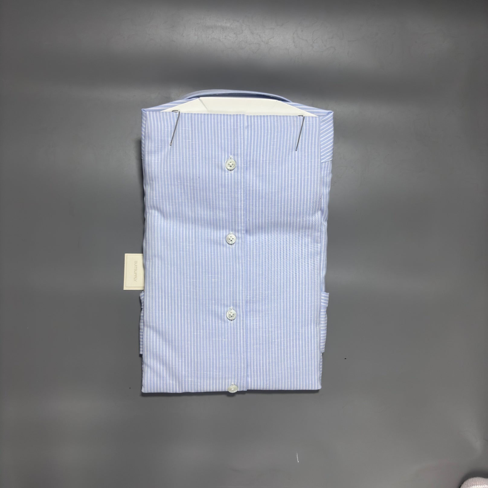 Light Blue Striped Shirt Suitsupply - W37/38 - New With Tags - Revaleur