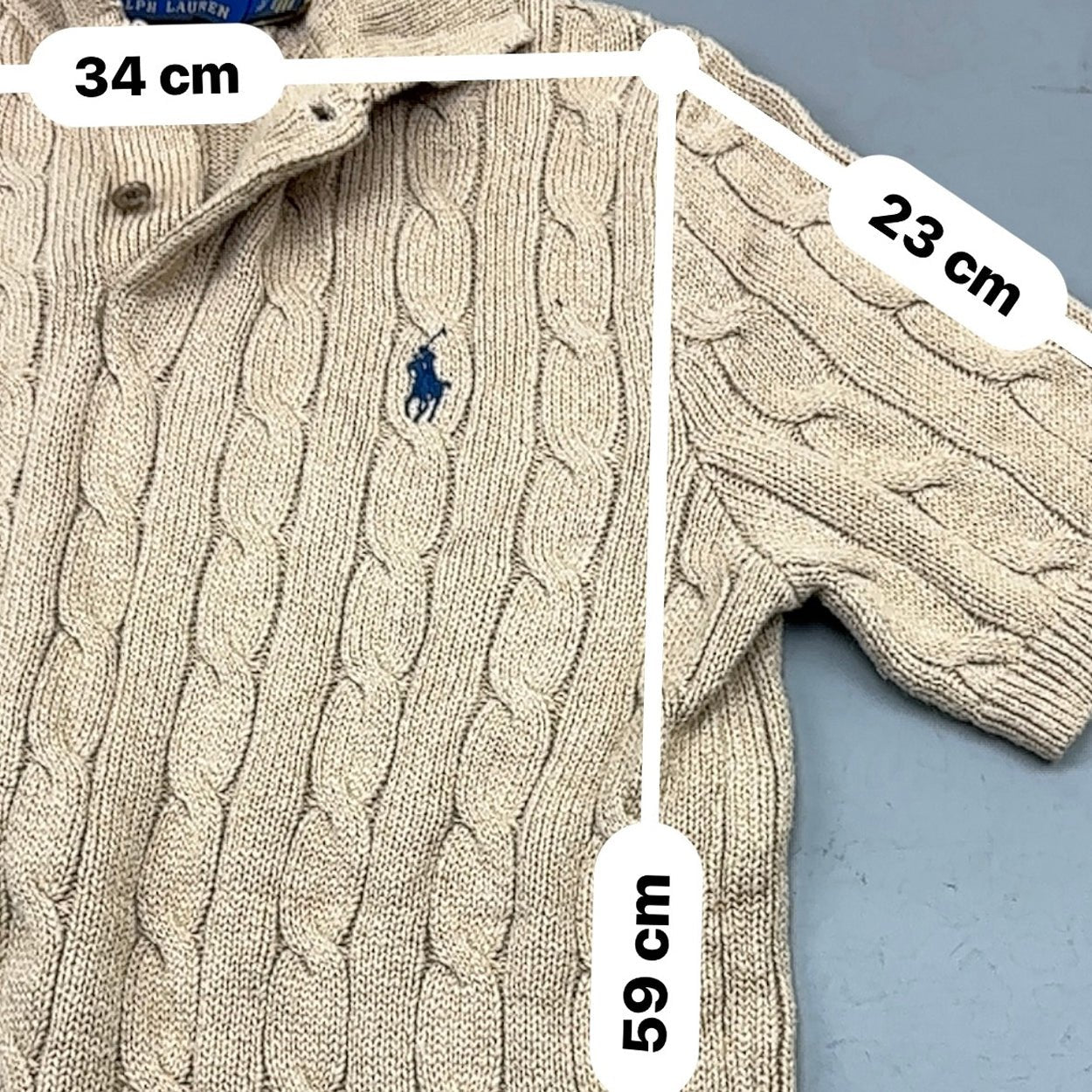 Light Brown Ralph Lauren Knitted T-Shirt - Women XS - Very Good - Revaleur