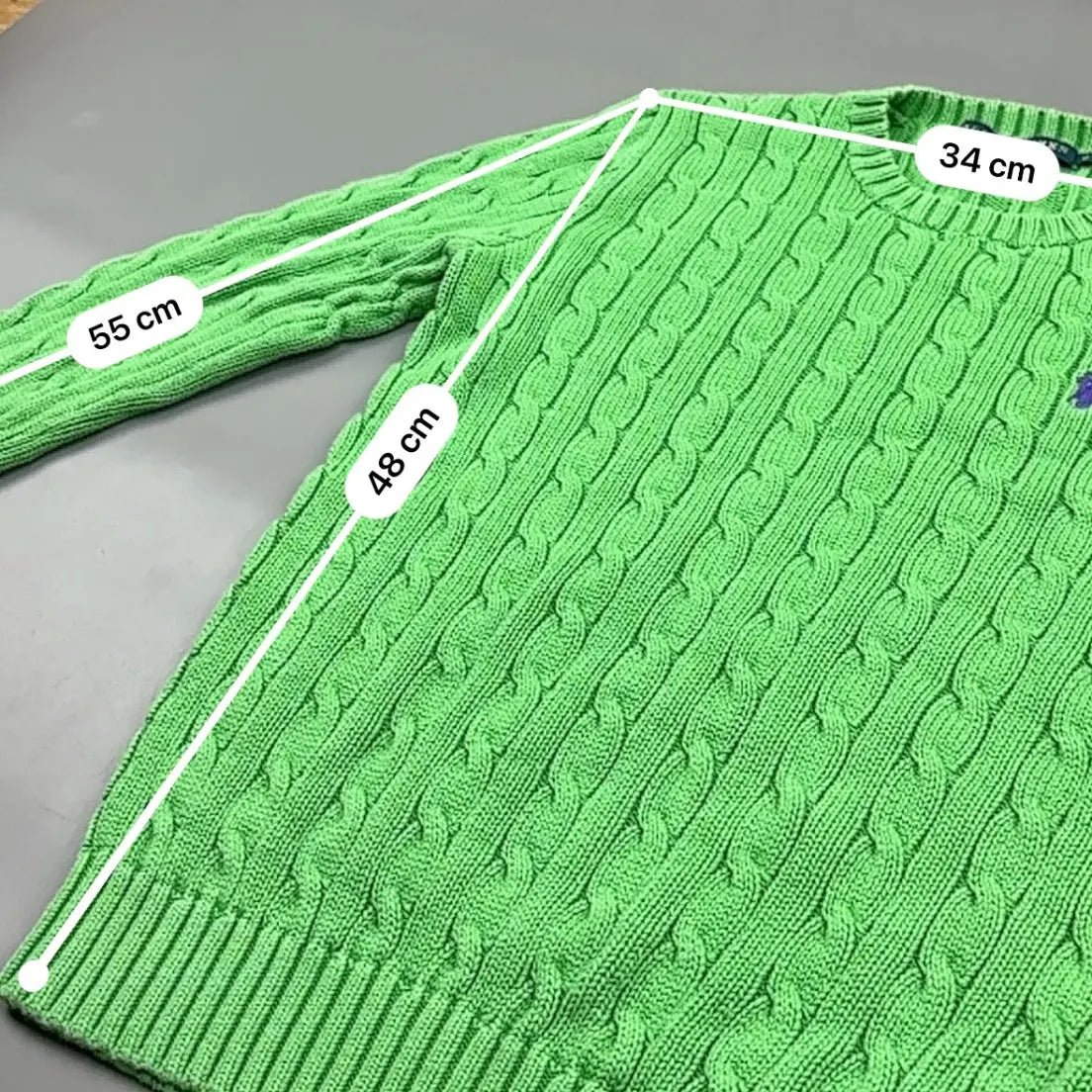 Light Green Ralph Lauren Knitted Sweater - M - Very Good Condition - Revaleur