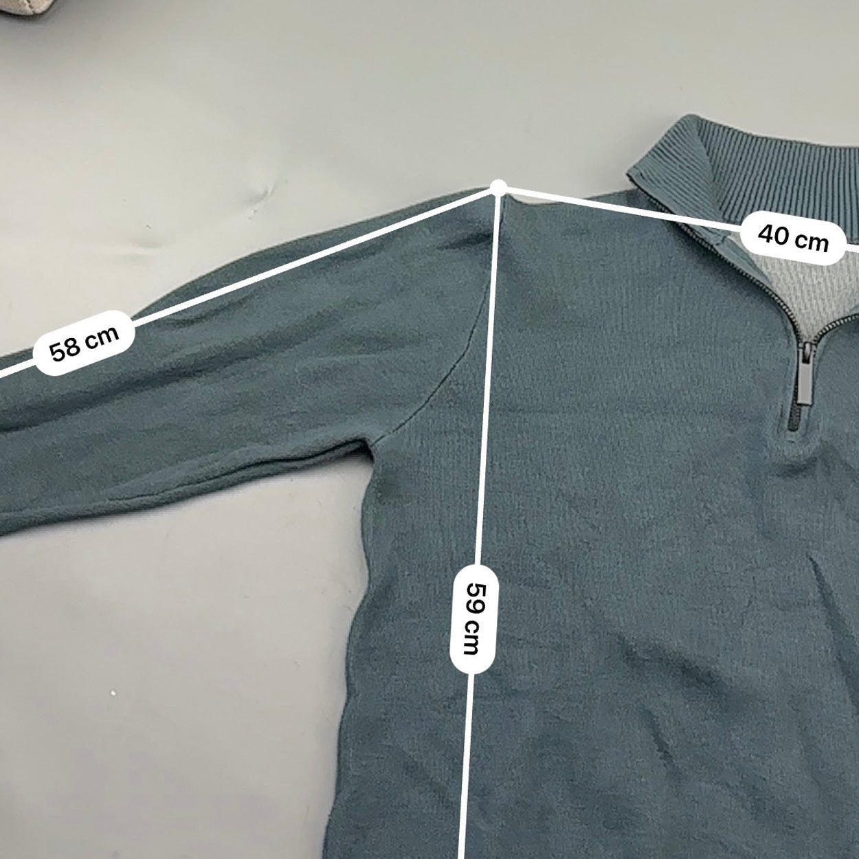 Navy Denham Half Zip - Men M - Very Good - Revaleur