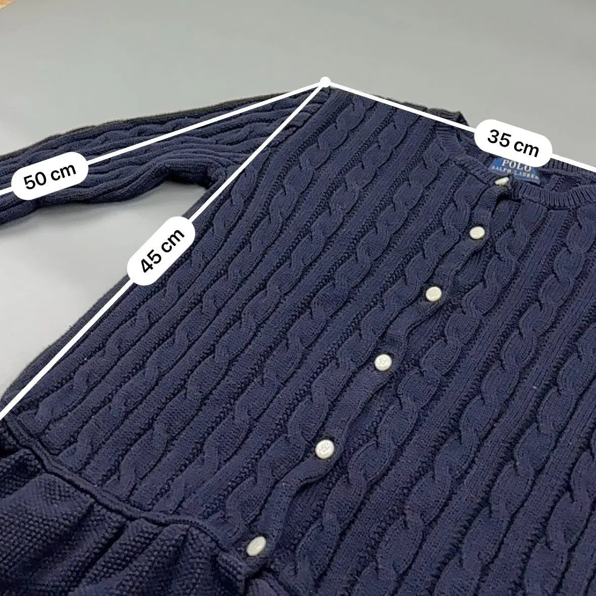 Navy Ralph Lauren Cardigan With Ruffle Hem - XL (Kids) - New, Never Worn - Revaleur