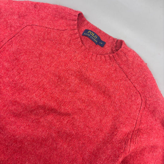 Orange Ralph Lauren Knitted Sweater - Women L - Very Good - Revaleur