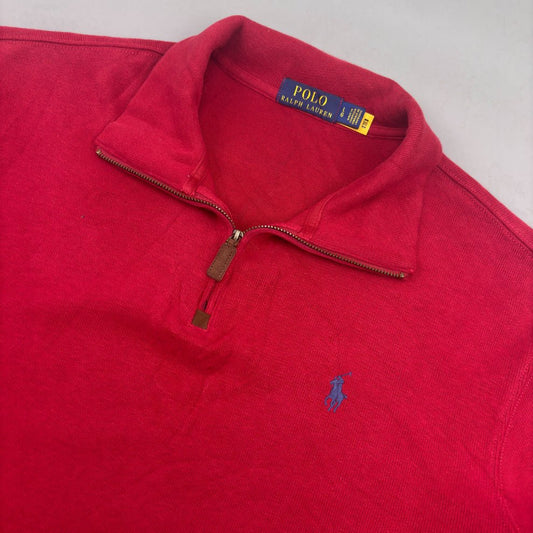 Red Ralph Lauren Half Zip - Men L - Very Good - Revaleur