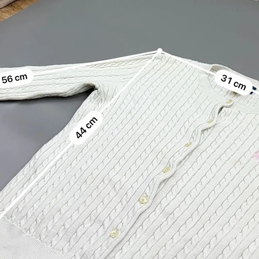 White Ralph Lauren Knitted Cardigan - L - Excellent Condition - Revaleur