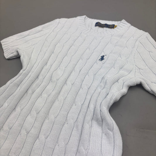 White Ralph Lauren Knitted T-Shirt - Women M - Very Good - Revaleur