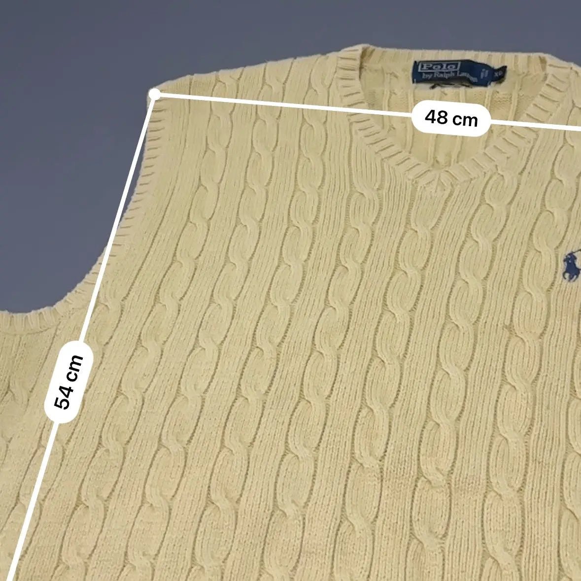 Yellow Ralph Lauren Knitted Sleeveless V - Neck - XL - New, Never Worn - Revaleur