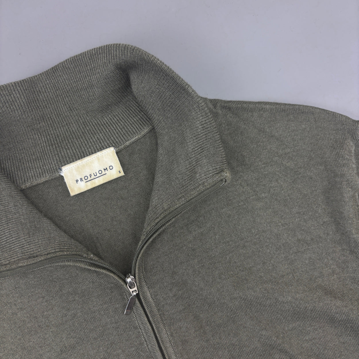 Khaki Profuomo Zip Vest - Men S - Very Good