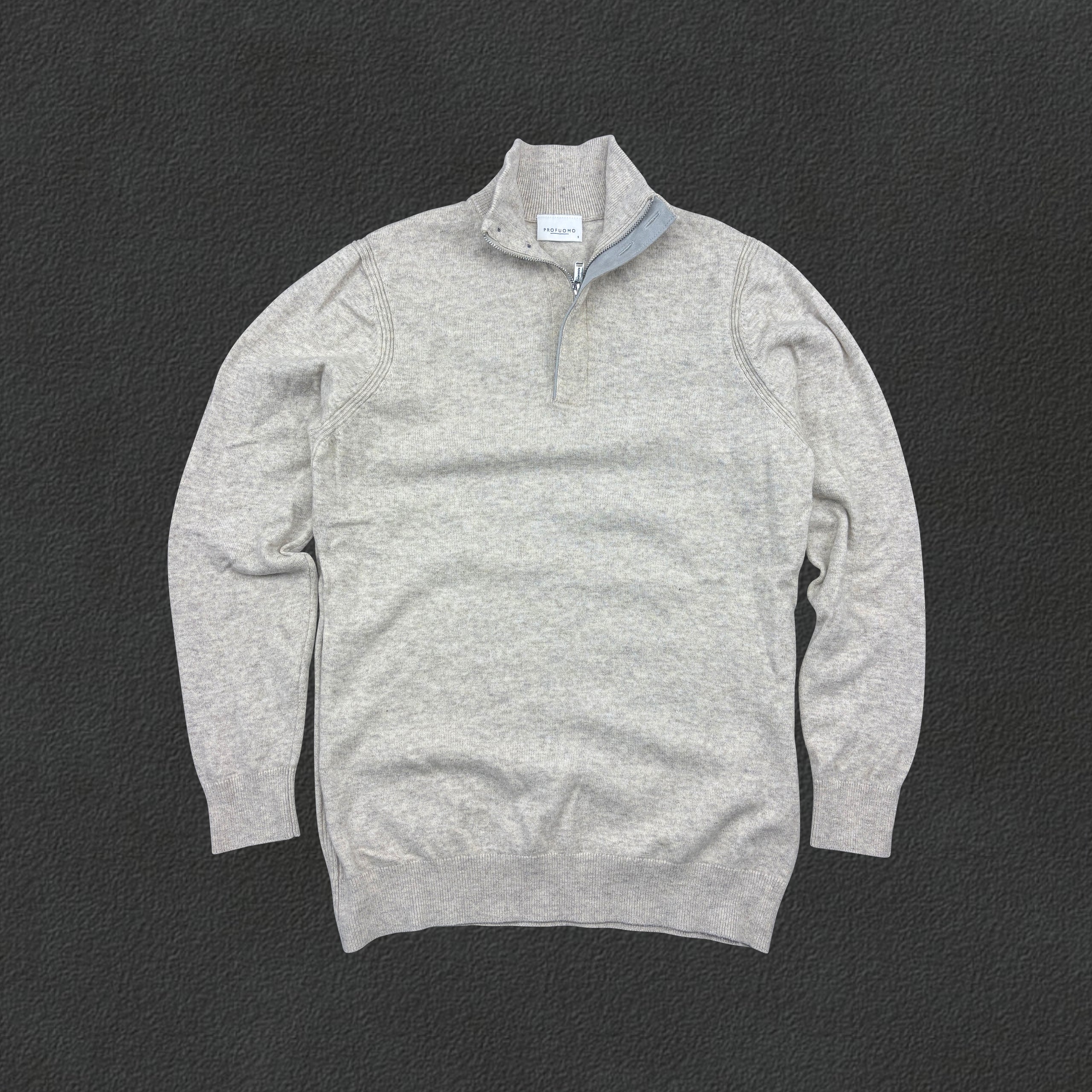 Beige Profuomo Half Zip - Men S - Very Good