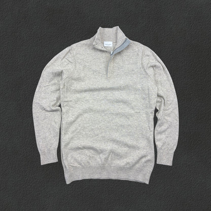 Beige Profuomo Half Zip - Men S - Very Good