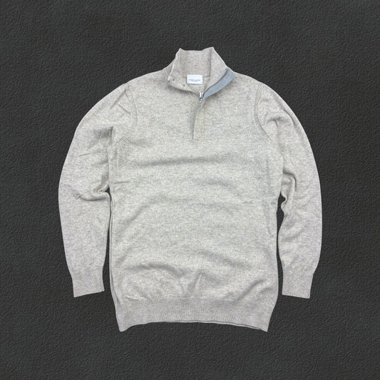 Beige Profuomo Half Zip - Men S - Very Good