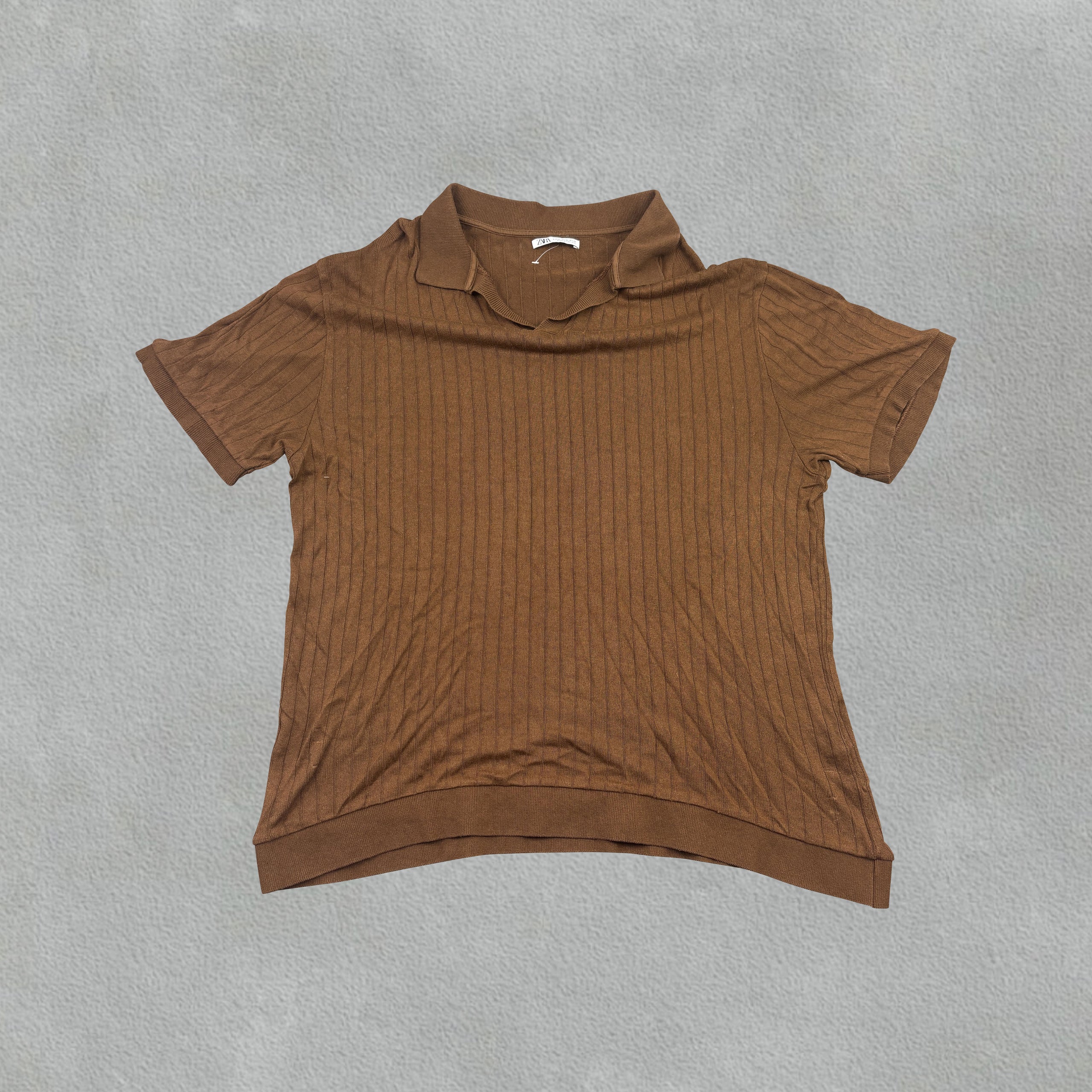 Brown Zara Polo Shirt - Men XL - New