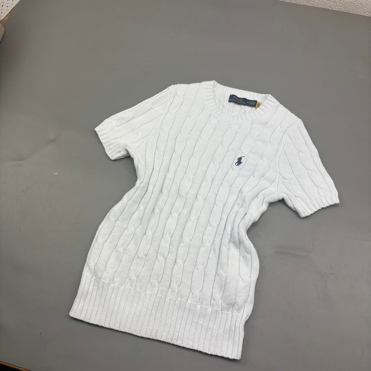White Ralph Lauren Knitted T-Shirt - Women M - Very Good