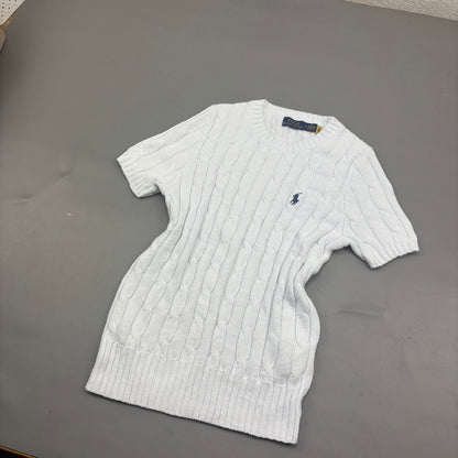 White Ralph Lauren Knitted T-Shirt - Women M - Very Good