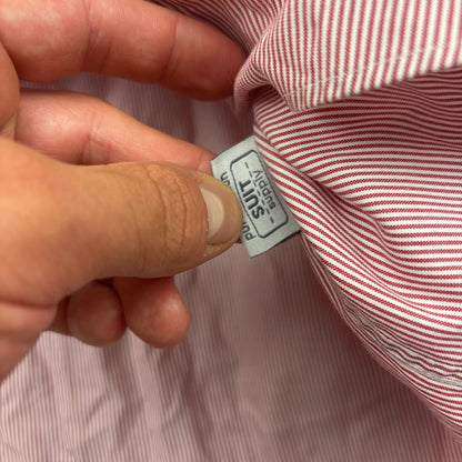 Red/White Suitsupply Shirt - Men 41 - Very Good