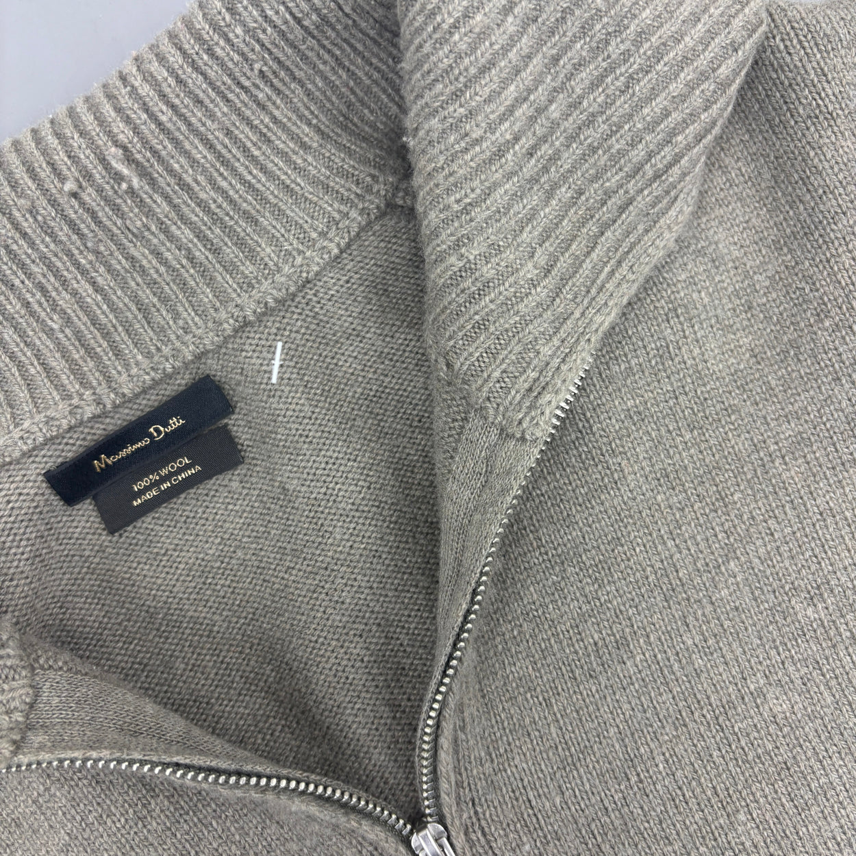 Beige Massimo Dutti Half Zip - Men M - Very Good