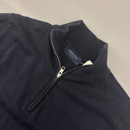 Navy Profuomo Half Zip - Men M - New